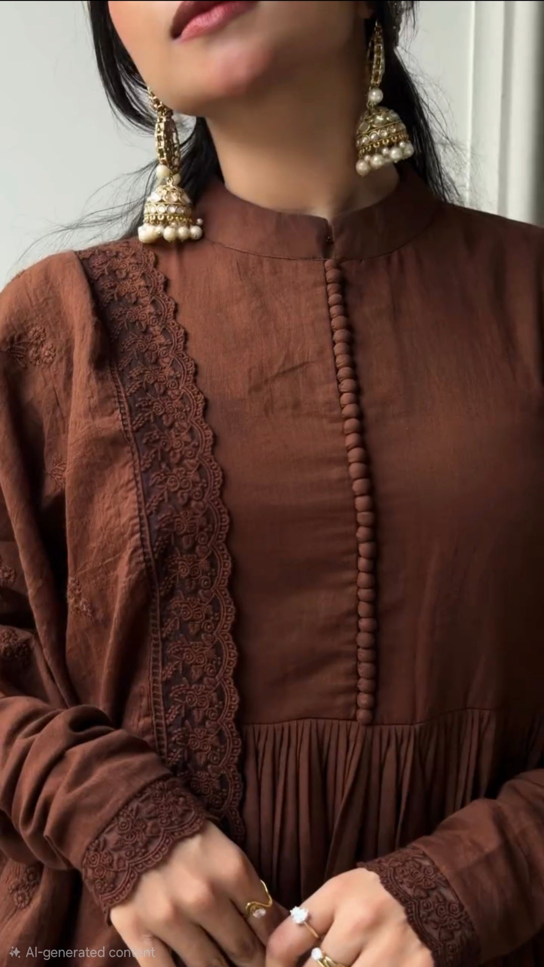 Dahlia Brown Anarkali Set