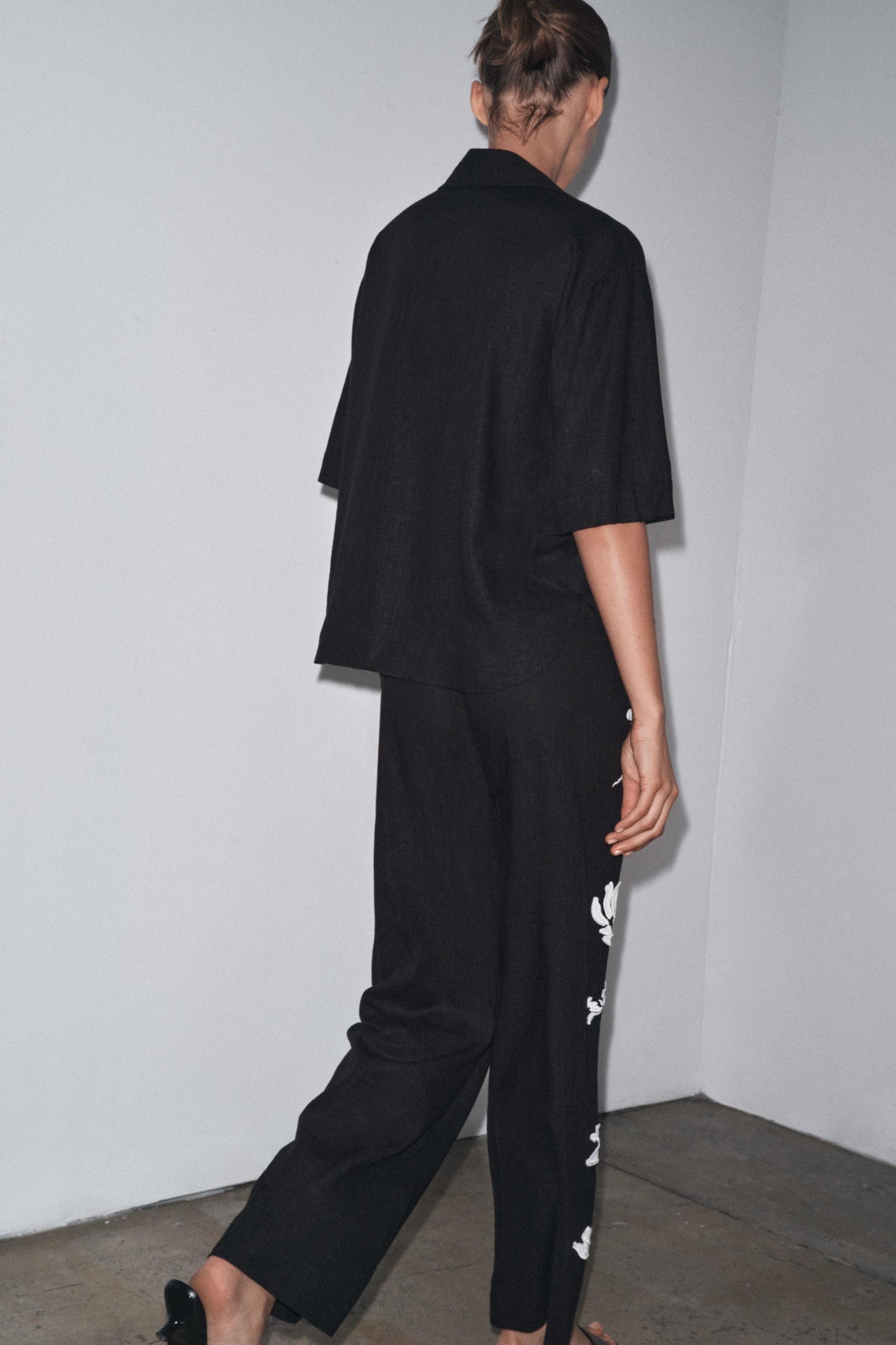 BEADED EMBROIDERY BLACK CO-ORD SET