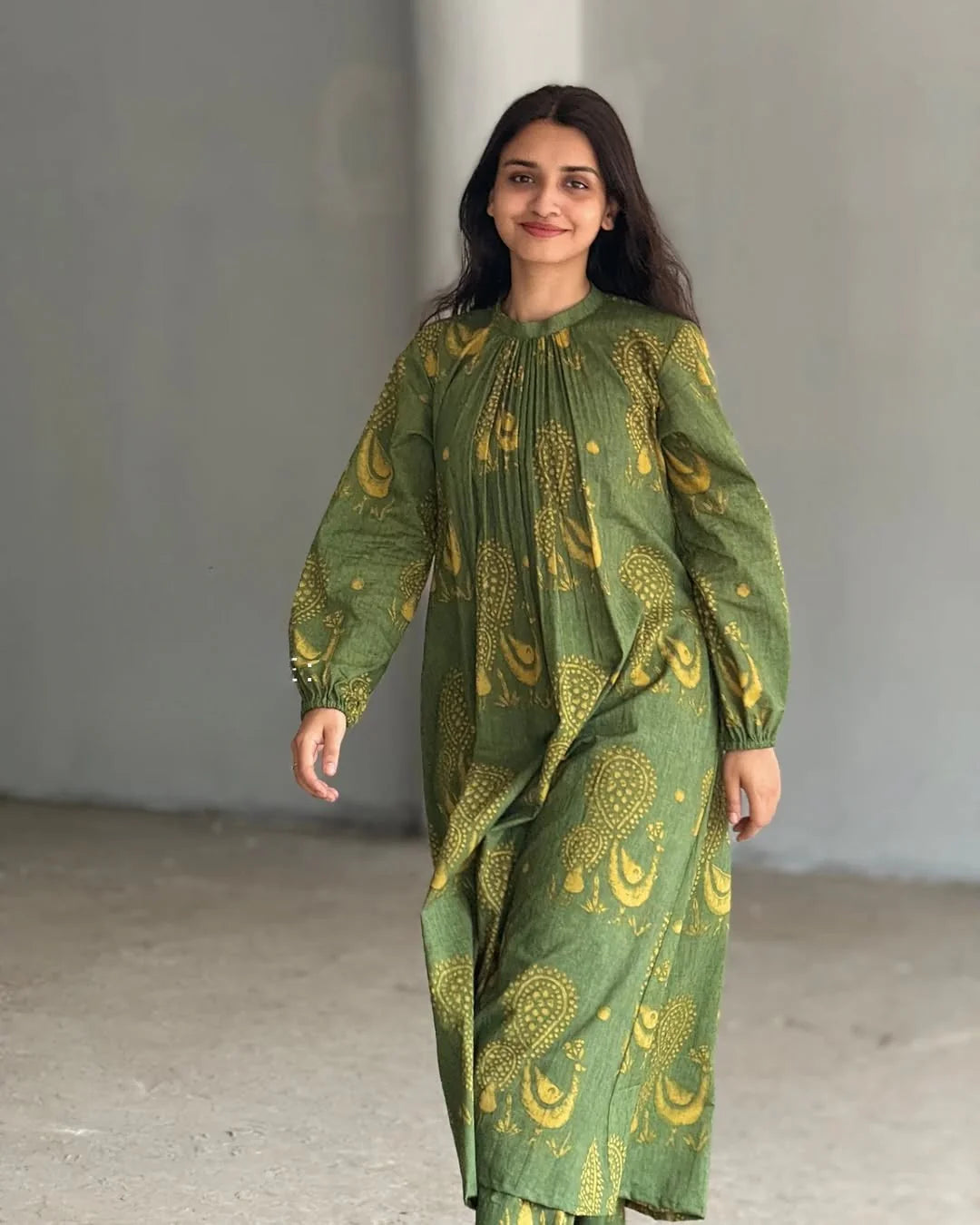 Green Graceful Cotton Co-ord Set
