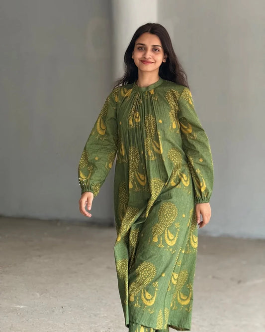 Green Graceful Cotton Co-ord Set