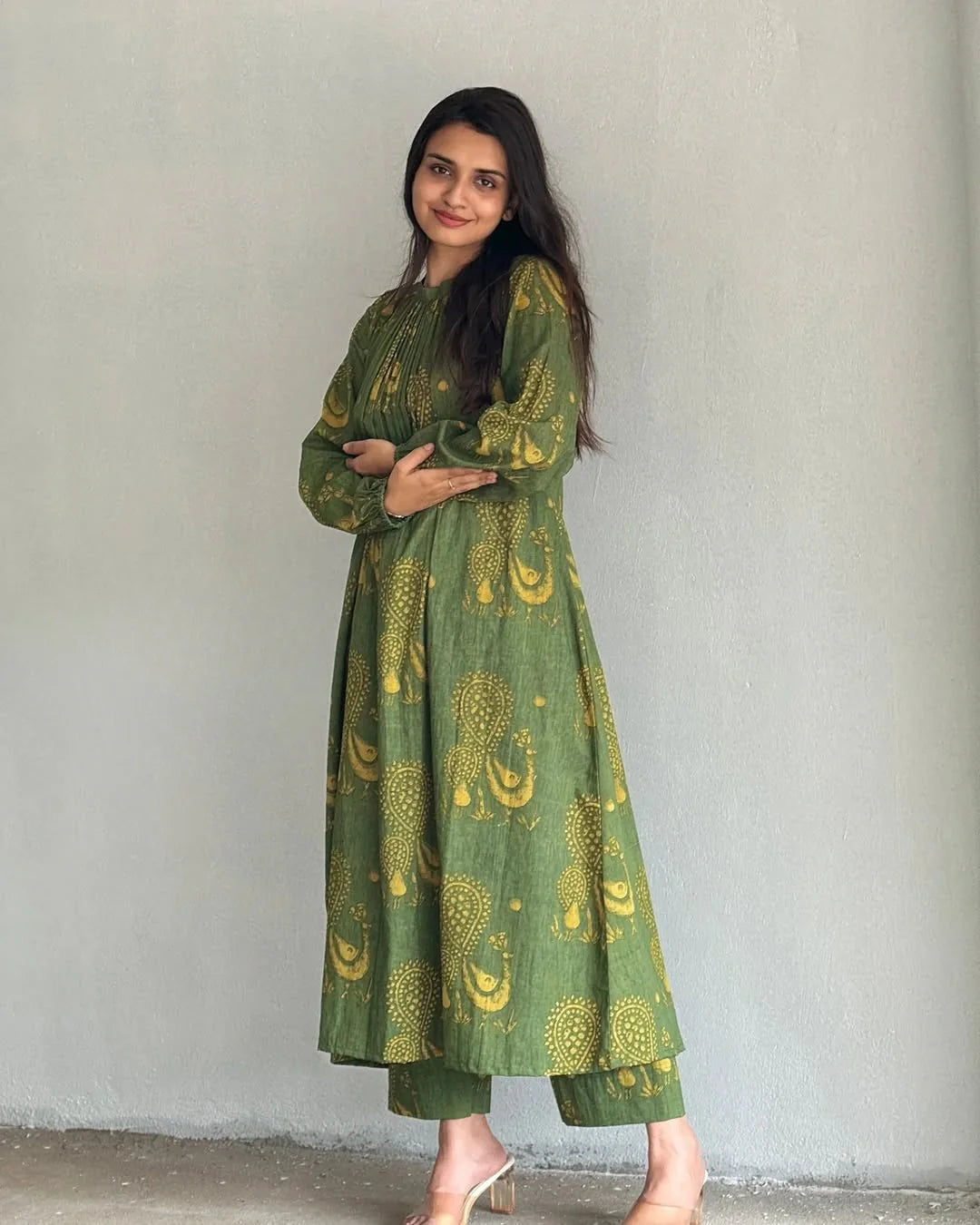 Green Graceful Cotton Co-ord Set