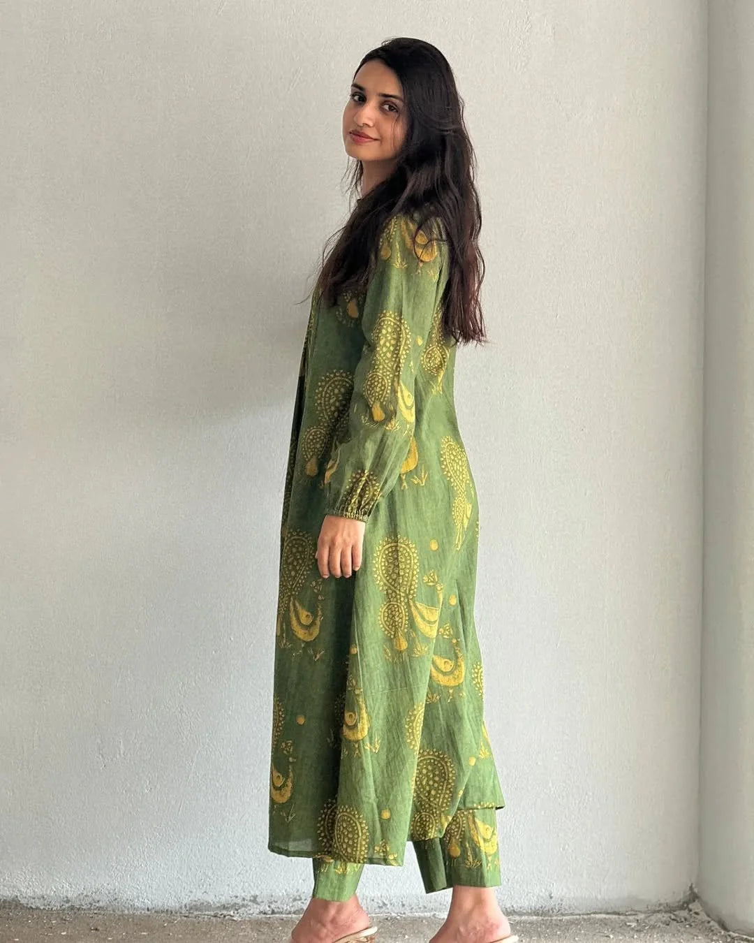 Green Graceful Cotton Co-ord Set