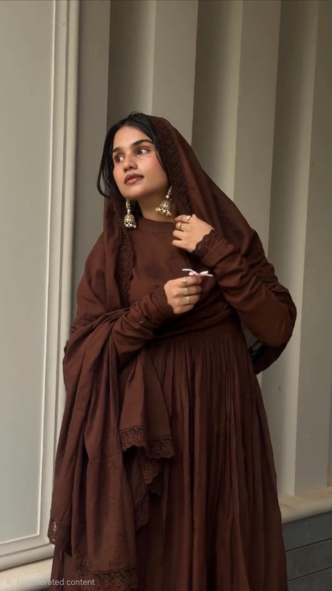 Dahlia Brown Anarkali Set