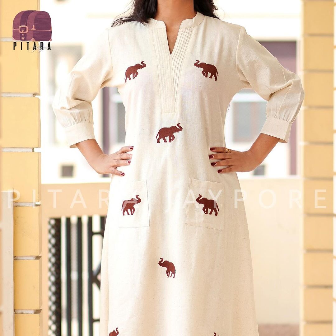 BEAUTIFUL ELEPHANT BLOCK &nbsp;PRINT PURE COTTON FLEX CO-ORD SET