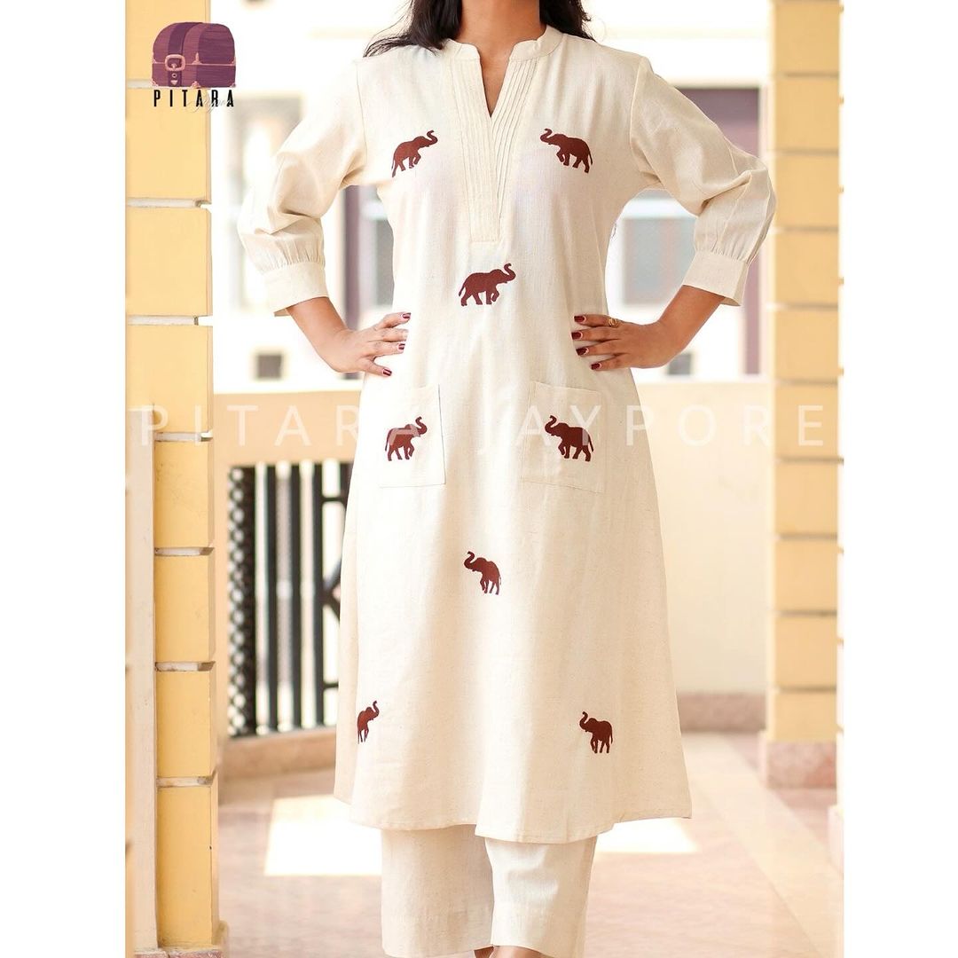 BEAUTIFUL ELEPHANT BLOCK &nbsp;PRINT PURE COTTON FLEX CO-ORD SET