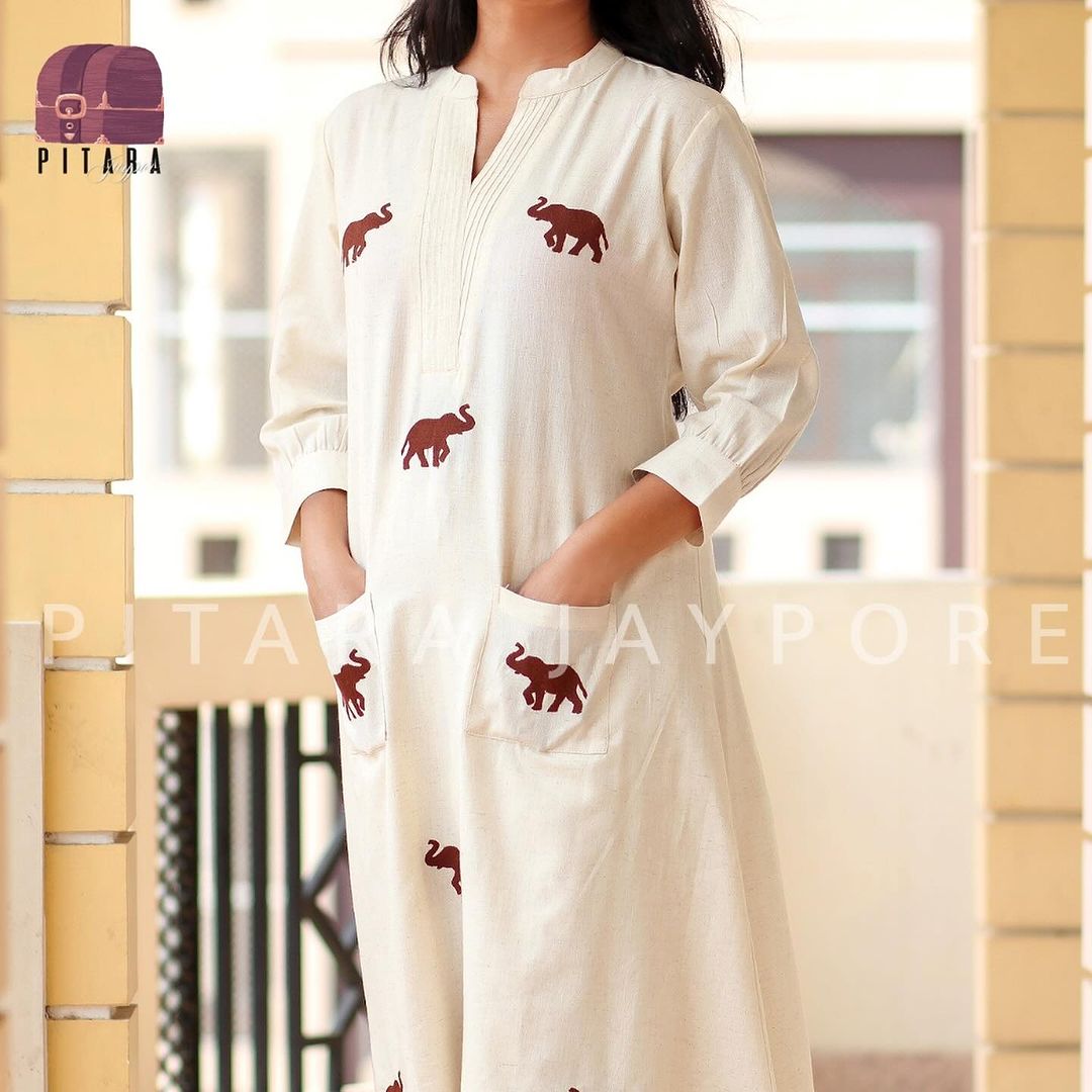 BEAUTIFUL ELEPHANT BLOCK &nbsp;PRINT PURE COTTON FLEX CO-ORD SET