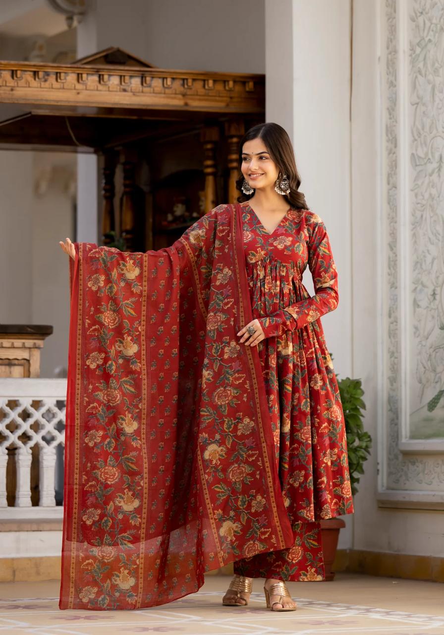 BEAUTIFUL ANARKALI KURTI PENT AND DUPATTA