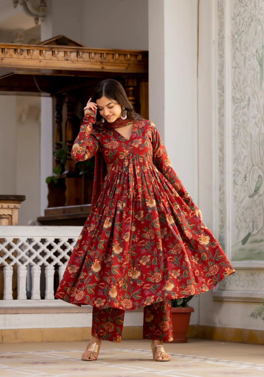 BEAUTIFUL ANARKALI KURTI PENT AND DUPATTA