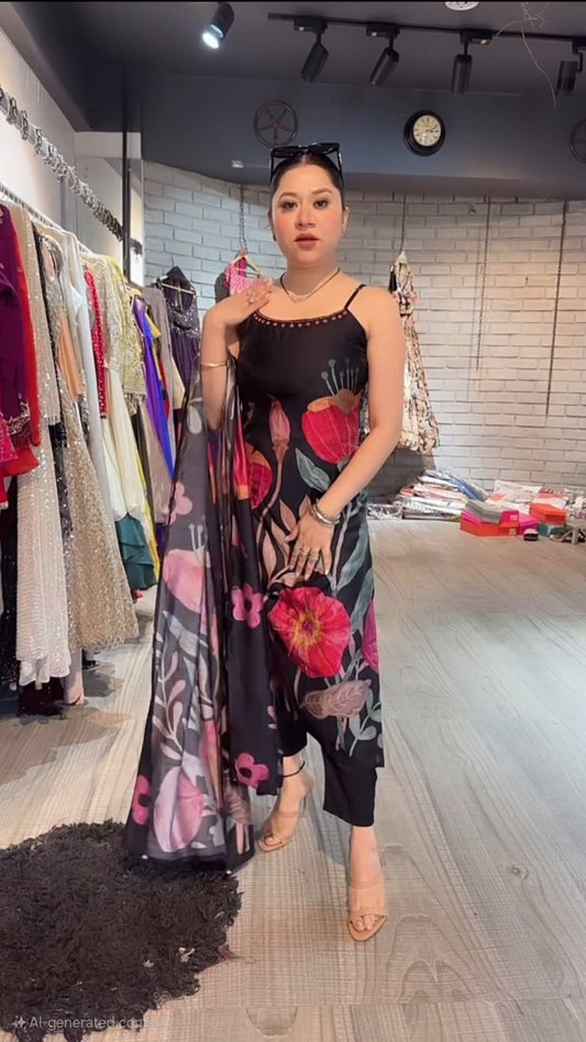 Flower Show Strapy 3Pic Suit