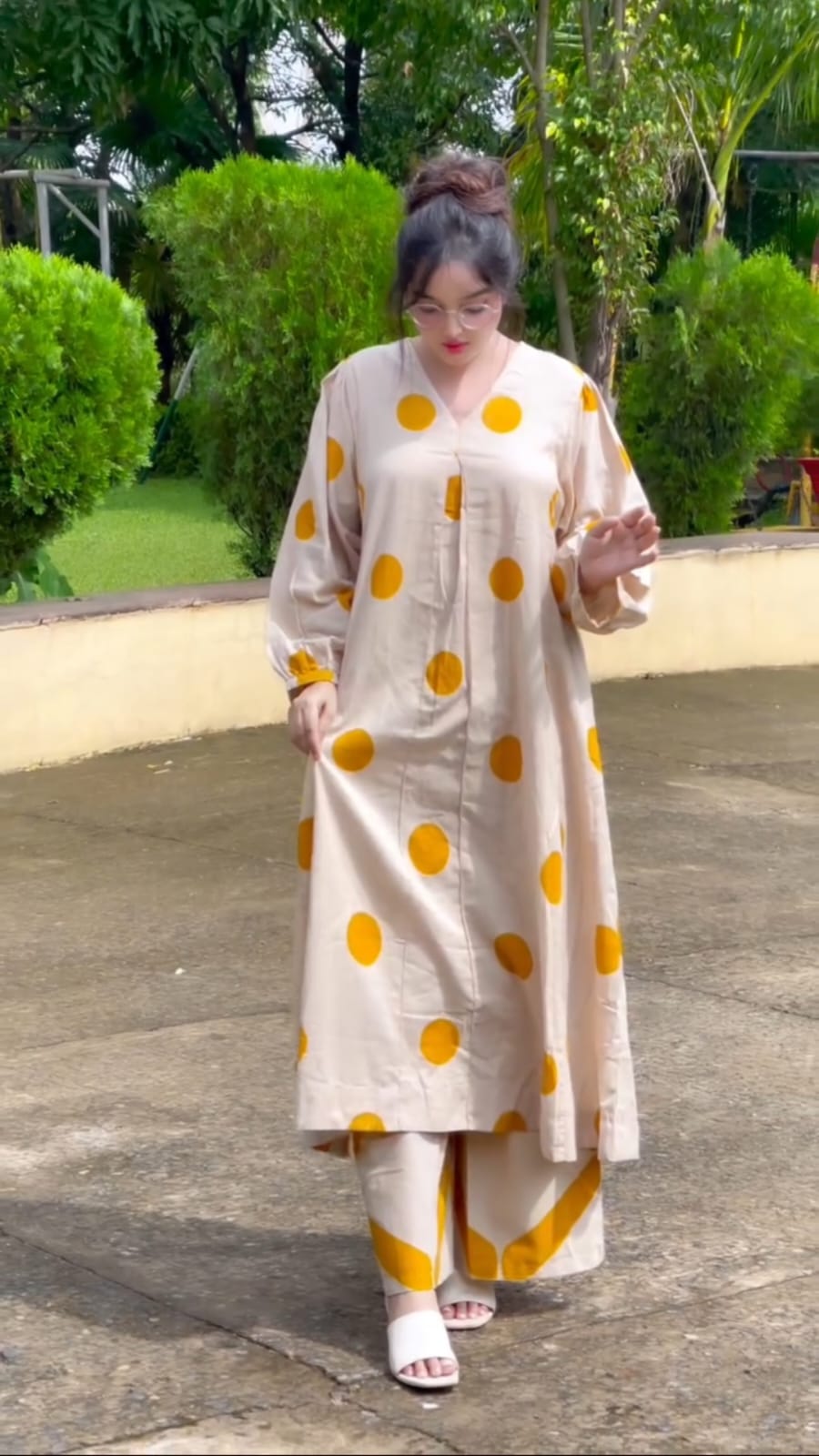 Mustard Polka-Dot Co-Ord Set