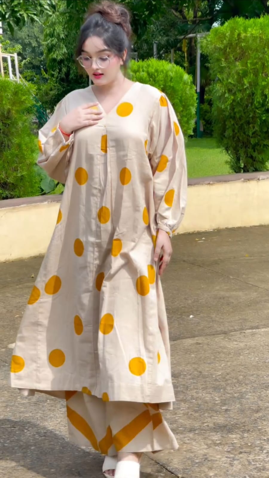 Mustard Polka-Dot Co-Ord Set