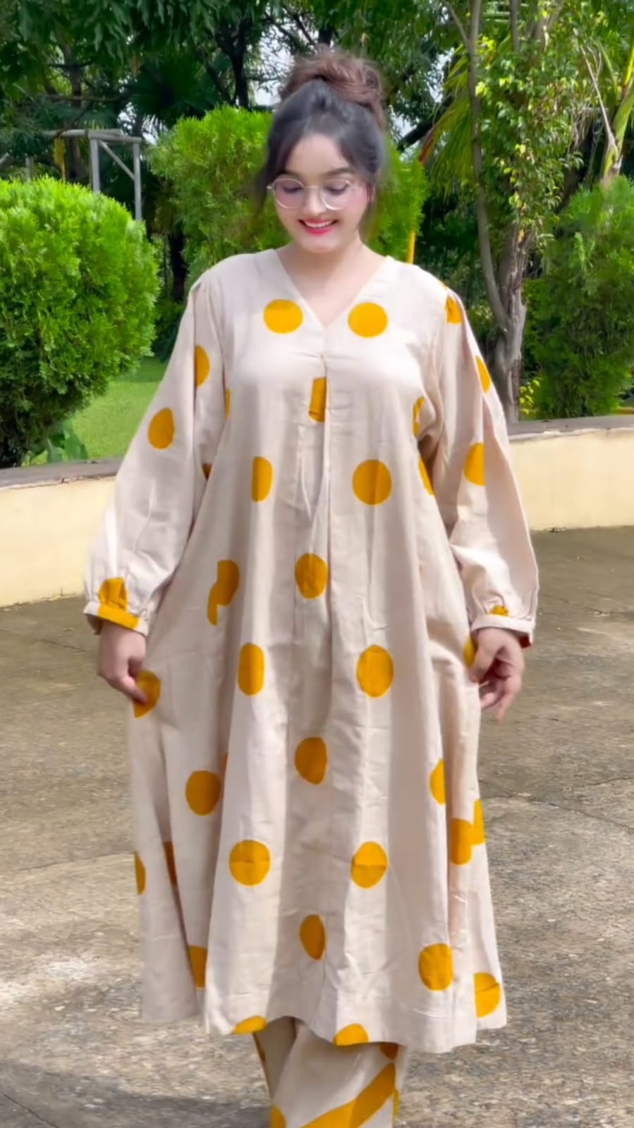 Mustard Polka-Dot Co-Ord Set