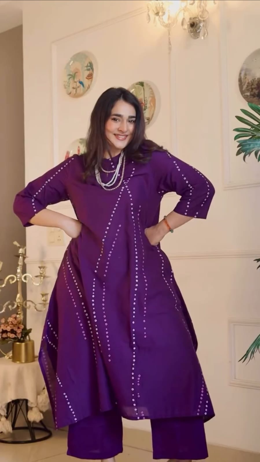 Cotton Bandhani A-Line Kurta Set