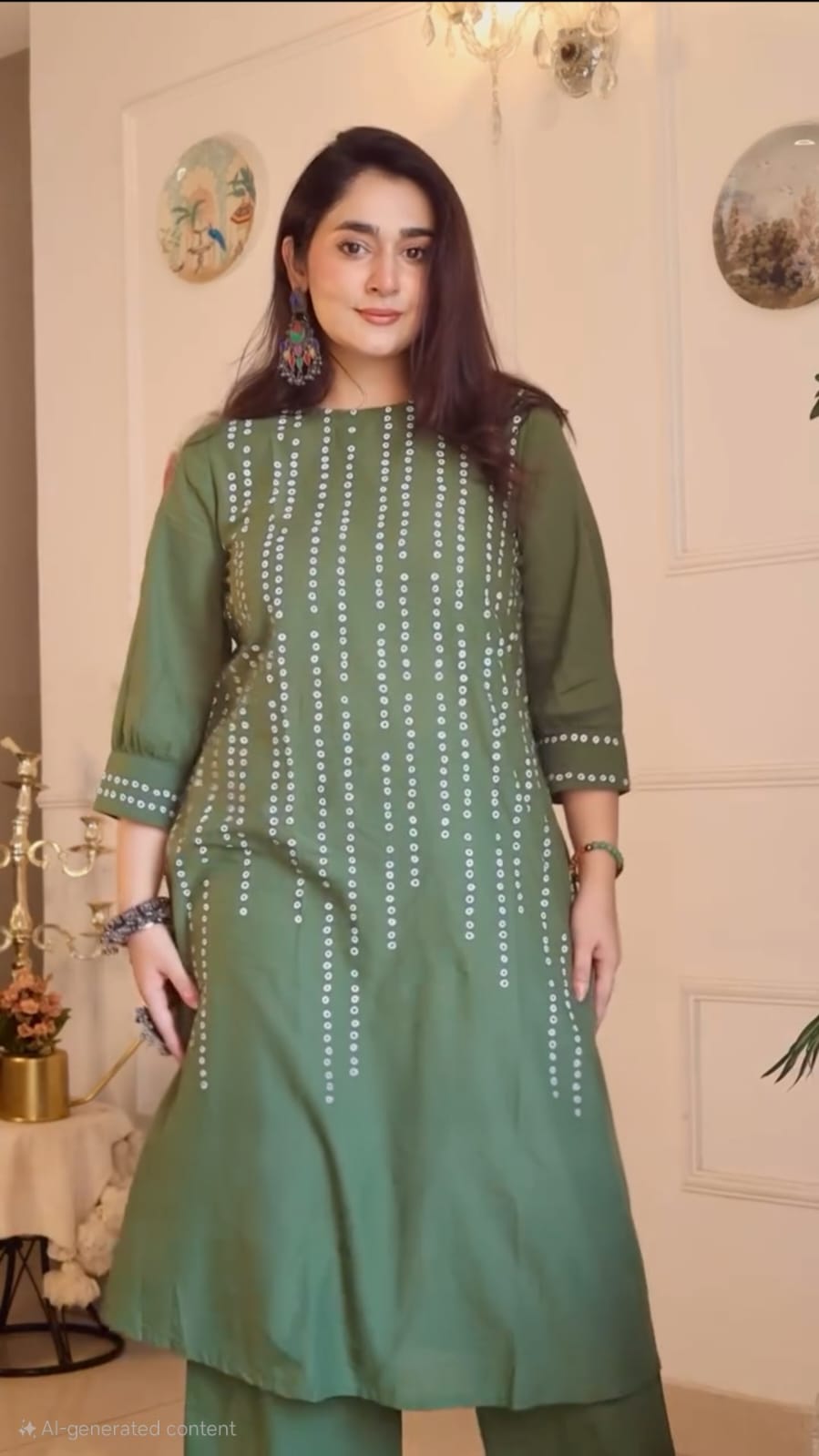 Cotton Bandhani A-Line Kurta Set